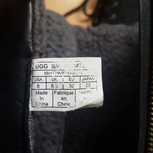 UGG Womens Leather Lace Up Elvia Waterproof Knee High Wool Lined Boots Sz 8 - Picture 13 of 15